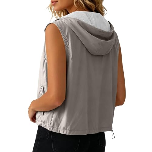 Sudadera sin mangas para mujer con cremallera y chaleco ligero transpirable 2