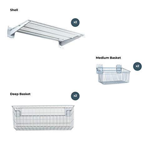 Crownwall Universal Slatwall Steel Shelf And Basket Kit, 6-Piece #TOP1