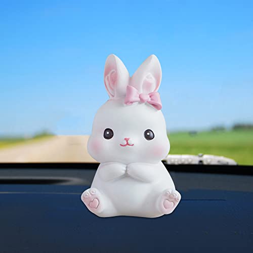 Ikasus Car Dashboard Decoration, Cute Rabbit Car Dashboard Ornaments Animal Resin Bobblehead Cartoon Rabbit Shaking Head Doll Toys For Home, Desktop, Office Decor #TOP2