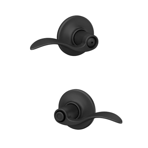 Image of SCHLAGE Accent Bed /Bath Privacy Door Handle with Lock, Matte Black