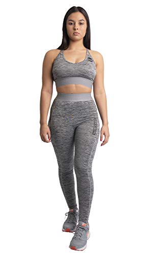 Arnold Gym Leggings deportivos para mujer, rendimiento dinámico, cintura alta, bolsillos laterales, para yoga, fitness, color gris, Mujer, color gris, tamaño 44 Cover