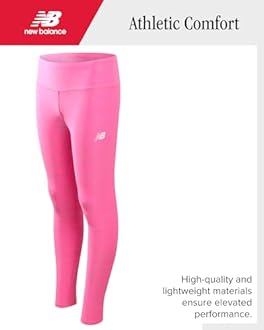 New Balance Girls Leggings - 2 Pack Girls Athletic Leggings for Dance Running Workout - Active Yoga Pants Tights for Kids