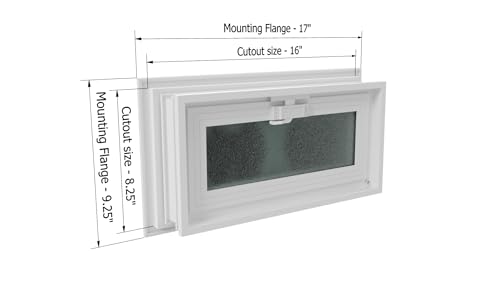 Ventilador extractor de ventanilla Hopper 1608 para ventanas de bloques de vidrio, sótanos, cobertizos, cabañas, casas pequeñas y garajes miniatura 5