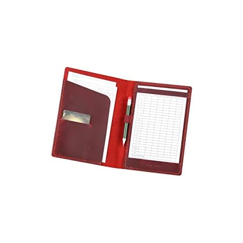 Fasjosma Handmade Leather Golf Scorecard Holder with Pencil Holder, Vintage Golf Yardage Book Cover with Card Slot-Wine Cover