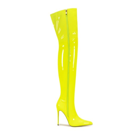 Image of Thigh high boots for women striped Back zipper Burgundy Zebra Print Over the knee Sexy gold white pointed toe Cow Print leopard Magenta stiletto heel