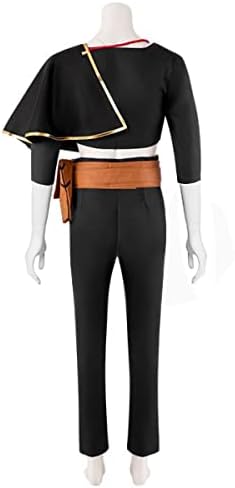 LoliMiss Men's Black Cosplay Clover Asta Costume Asta Jacket Cloak Pants Knight Outfits - Image 2