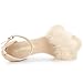 Allegra K Women's Ankle Strap Faux Fur Block Heels Beige Sandals 11 M US