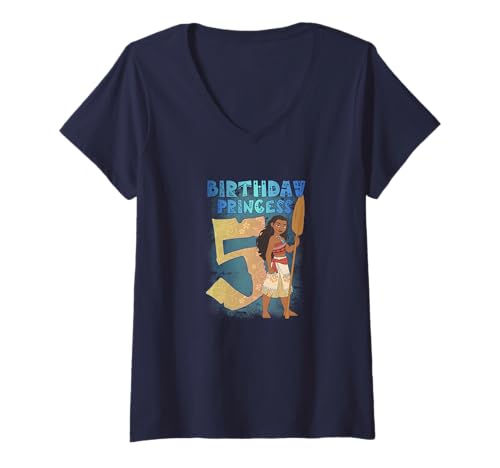 T-shirt fille Disney Moana 5 ans - Haut princesse Vaiana col V