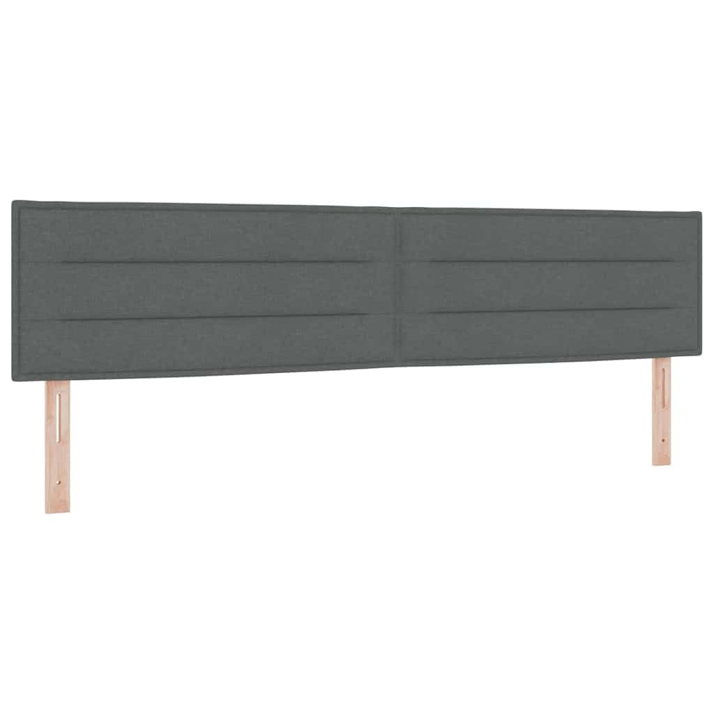 Łóżko sprężynowe z poduszką Ciemnoszary 200 x 200 cm tkanina materac piankowy regulowane wezgłowie stelaż slatowy do sypialni nowoczesny design sprężyny kieszeniowe średnia nogi ręczna regulacja