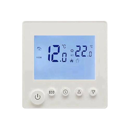 Fivetwofive Termostato Eléctrico de Calefacción por Suelo Radiante AC95V-240V, Termostato de Habitación para Casa, Controlador de Temperatura, Pantalla LCD Digital K1RH3A