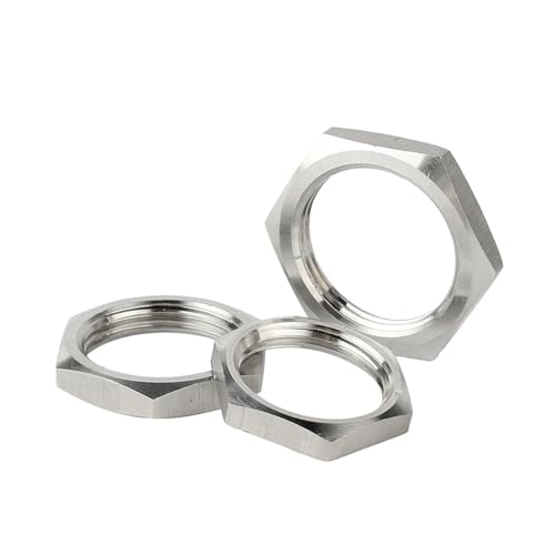 5pcs/lot 304 Stainless Steel Hex Lock Nut Pipe Fitting M8 M10 M12 M14 M16 M18 M20 M22 M24 M25- M40 Pitch 1mm 1.5mm Metric Female