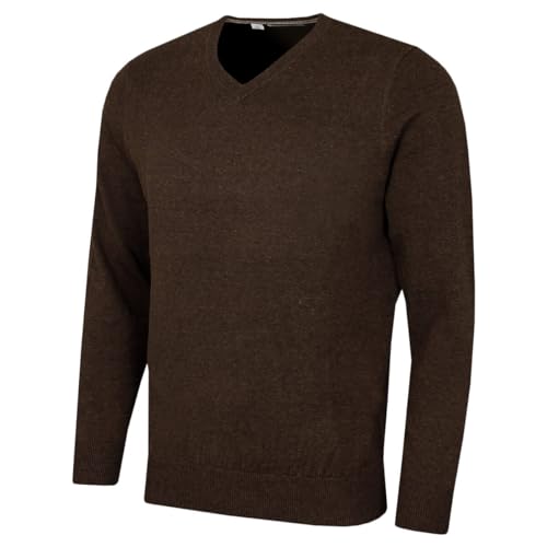 Calvin Klein Hombre con Cuello en v algodón suéter   Turba   S