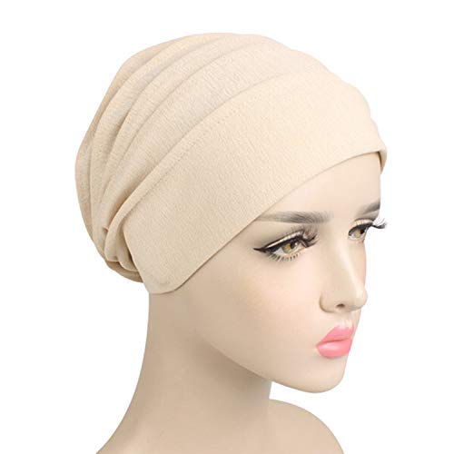 QCHOMEE Femme Bonnet Turban Extensible Bonnet de Nuit Sommeil Coton Couvre-Chef Calotte Doux Chapeau Bandeau Foulard Musulmane Mode Casquette de Perte Cheveux pour Alopécie Sortie Vacances – vue 2