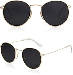SOJOS Small Round Polarized Sunglasses for Women Men Classic Vintage Retro Frame UV Protection SJ1014