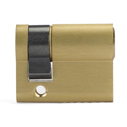 IFAM Cylinder Start STS1030L, Zylindrisches Sicherheitszylinderschloss, Messingausführung, 10x30mm, inkl. 3 vernickelten Stahlserrata-Schlüsseln, Europrofilzylinder, Innen- und Außentürschlösser