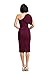 Dress the Population Womens Tiffany One Shoulder Bow Detail Midi Sheath Dress, Dark Magenta, Medium US