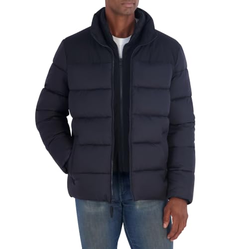 Image of Nautica Men's Ripstop Puffer Jacket - Water Resistant Bib Front Insulated Winter Coat