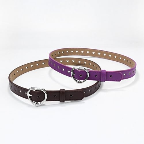 Children's Punk Belt Student Boys and Girls Jeans Heart shaped Hollowed Out Heart Belt Female Pink Sky Blue4