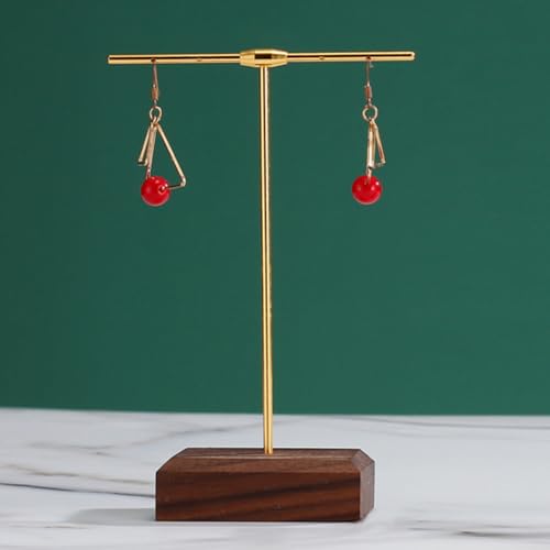 Support en T avec base en bois de noyer pour offrir vos bijoux - 8