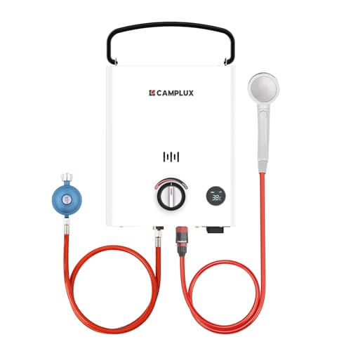 CAMPLUX First Gasdurchlauferhitzer 5 Liter mit Griff, LPG, 50mbar, für...