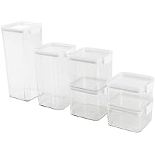 Home-Complete Food Storage Containers - 6-Piece Containers with Lids Set for Pantry Organization and Storage - Dry and Liquid Friendly Bins by Classic Cuisine