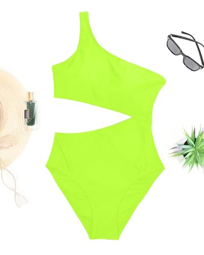 Image of Women's One Piece Swimsuit- One Shoulder Bathing Suit Cutout Tummy Control Swimwear