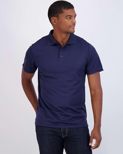 Image of 3 Pack:Mens Quick Dry Fit Polo Shirt Short Sleeve Golf Tennis Clothing Active Wear Athletic Performance Tech Sports Essentials Moisture Wicking Casual Dri-Fit T Shirts Set