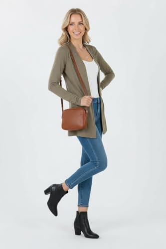 Image of ToBeInStyle Womens Open Front Long Sleeve Lightweight Asymmetrical Draped Cardigan with Side Pockets
