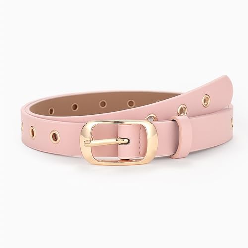Grommet PU Leather Belt for Women Men Punk Rock Metal Jeans Belts2