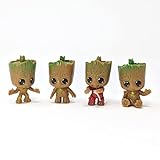 ZEshops 4pcs/Set Miniature Fairy Garden Sitting Groot Figurine PVC Statue Groot in for Kids Home Car