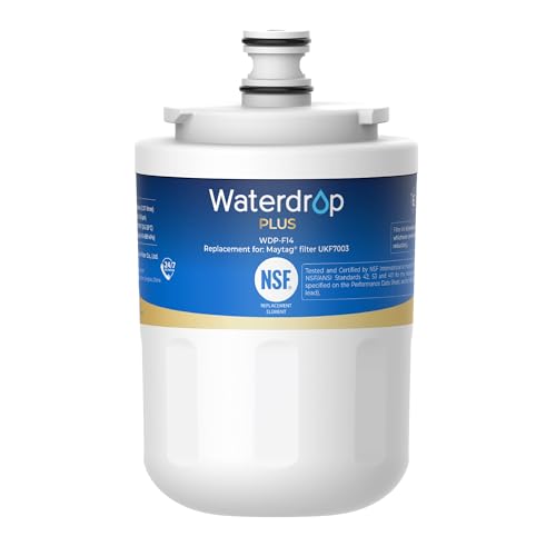 Waterdrop Plus UKF7003 Replacement for Maytag® UKF7003, UKF7002AXX, Whirlpool® EDR7D1, UKF7002, UKF7001AXX, UKF6001AXX, UKF5001, NSF 401&53 Certified Refrigerator Water Filter (Package May Vary)