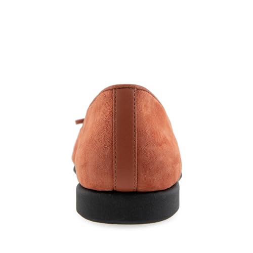 Aerosoles Women's Novia Ballet Flat, Rust Suede, 12W3