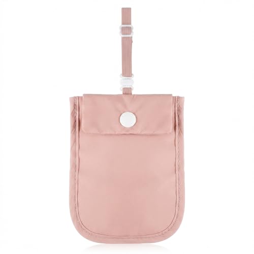 Yuanan RFID Blocking Hidden Bra Wallet Travel Money Pouch With Adjustable Strap Money Belt for Travel Women Hidden Secret Pocket for Valuables(Pink)