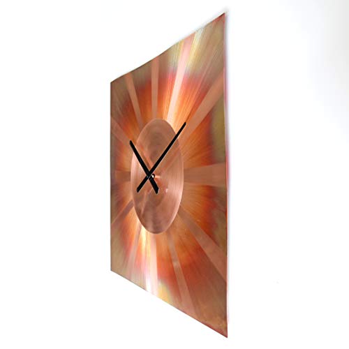 Inthetime 36-Inch Copper Wall Clock Square Large Silent Non-Ticking Unique Handmade - 7Th Wedding Anniversary Gift Idea Rustic Farmhouse Native American Southwest Home Kitchen Art Decor #TOP2