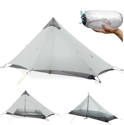 LIVEKOOQ 1 Person Ultralight Backpacking Tent - 3 Season (2lbs only)