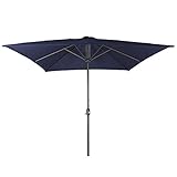 Mojawo Sonnenschutz Kurbelschirm Marktschirm Gartenschirm Sonnenschirm Aluminium Schirm 3m x 3m, Farben:Blau