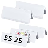 BENECREAT 20Pcs Dry Erase Name Tent Cards for Table, 7.9x2.8x2.4 Inch White Reusable Name Plate for Office Conference Meeting Weddings