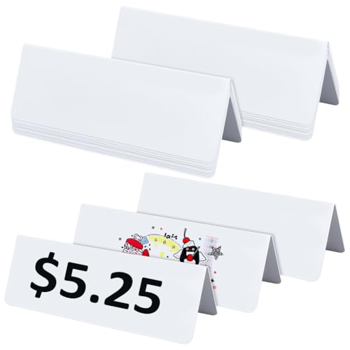 BENECREAT 20Pcs Dry Erase Name Tent Cards for Table, 7.9x2.8x2.4 Inch White Reusable Name Plate for Office Conference Meeting Weddings