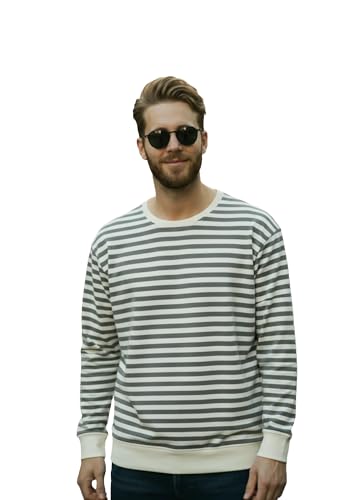 Image of Mack Jonney Men's Black Cotton Full Sleeve T-Shirt | Soft Breathable Casual Wear | Stylish Striped Round Neck Tshirt-JMAK-107