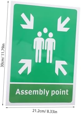 NUOBESTY 5 adet toplama noktası levhası kendinden yapışkanlı acil durum tahliye alanları için uyarı levhası Pvc okullar, ofisler, mağazalar için tahliye çıkartması - Görsel 2