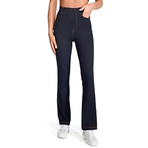 AFITNE Jeggings for Women UK, Ladies Stretchy Jean Trousers, High Waist Rise Pull On Bootcut Leg Pants Denim Leggings – 30/32 Inches