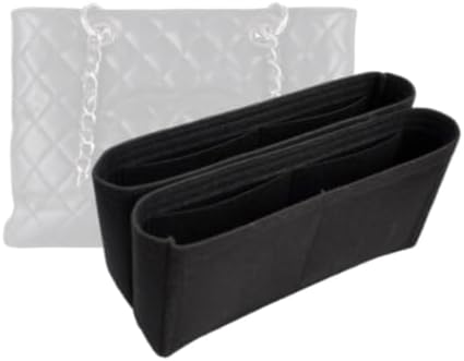 Bag Organizer (Set of 2) for Chanel GST Grand Shopping Tote Bag (33L x 25.5H x 13.5D cm)|Handmade Bag Organizer|Custom Bag Insert|2mm Felt Bag Liner|Women Handbag Bag Shaper (Black, Style A)