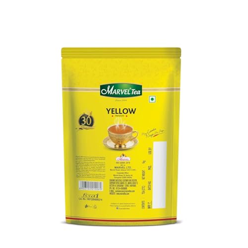 Image of Marvel Tea Yellow Premium Tea 1Kg, Strong Kadak CTC Loose Tea, Handpicked Strong Chai Unique Blend From Assam & Darjeeling, Refreshing Aroma & Rich Taste