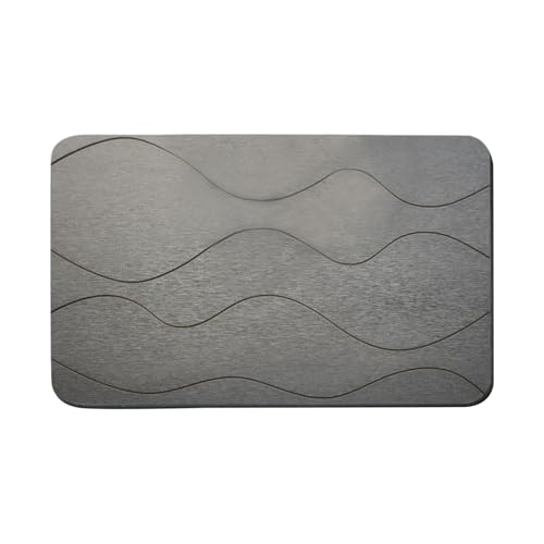 Tapis de bain en diatomite à séchage rapide, tapis de pierre, 40 cm/60 cm, tapis géométrique antidérapant, absorbant l'eau, lavable, tapis anti-chute pour toilettes, salle de bain, cuisine
