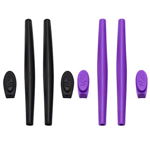 Pieds de rechange en silicone pour lunettes de soleil Oakleys Square Wire 2.0 noir violet