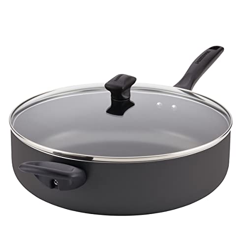 Comparison: Best Large Nonstick Pan 4 Farberware Dishwasher Safe Nonstick Jumbo Cooker/Saute Pan with Helper Handle - 6 Quart, Black
