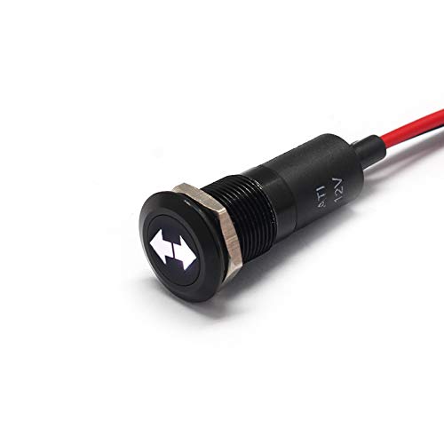 Alpinetech PLB12MS 12mm 1/2" 12V LED Metal Signal Indicator Pilot Dash Light (Direction Indicators)