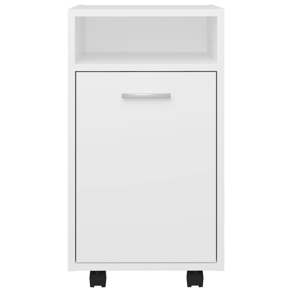 vidaXL Credenza con Ruote Bianca 33x38x60 cm in Legno Multistrato