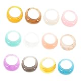 Yardenfun 12stücke Chunky Resin Ringe Bunte Acryl Fingerringe Damen Geometrisch Modisch...