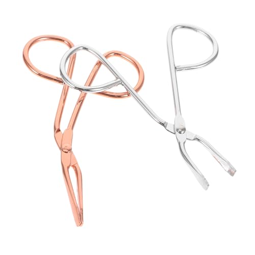 SOESFOUFU 2pcs Eyelash Tweezers Scissor Handle Stainless Steel Eyebrow Tweezers Set for Women Lashing for Beauty Grooming
